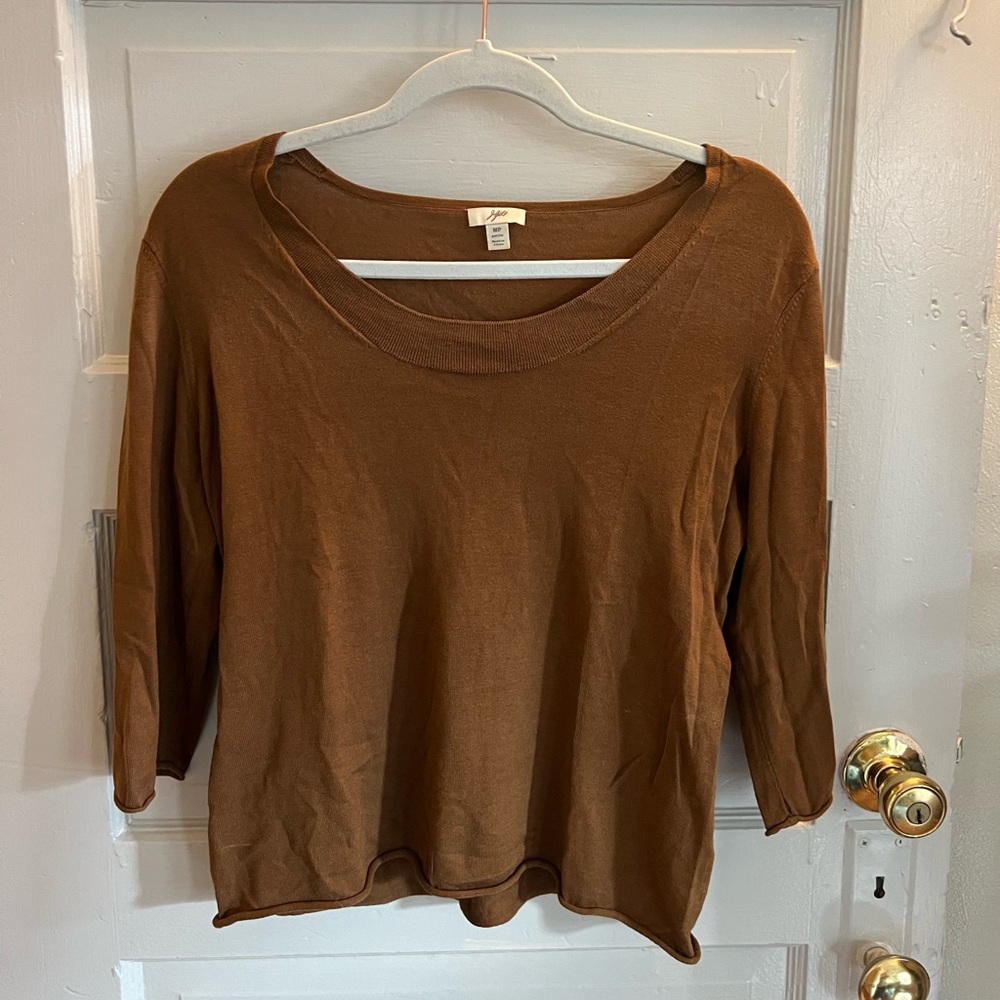 Brown J.Jill Boat Neck Top